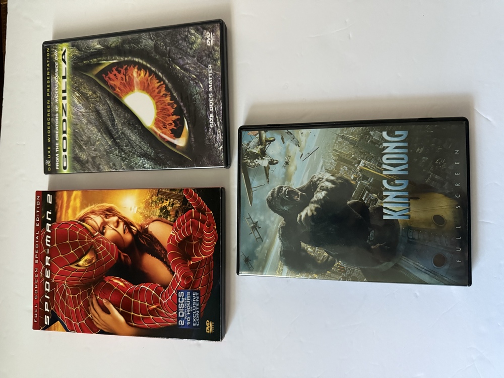 KING KONG - SPIDER MAN 2 - GODZILLA  (3 DVD VIDEO))